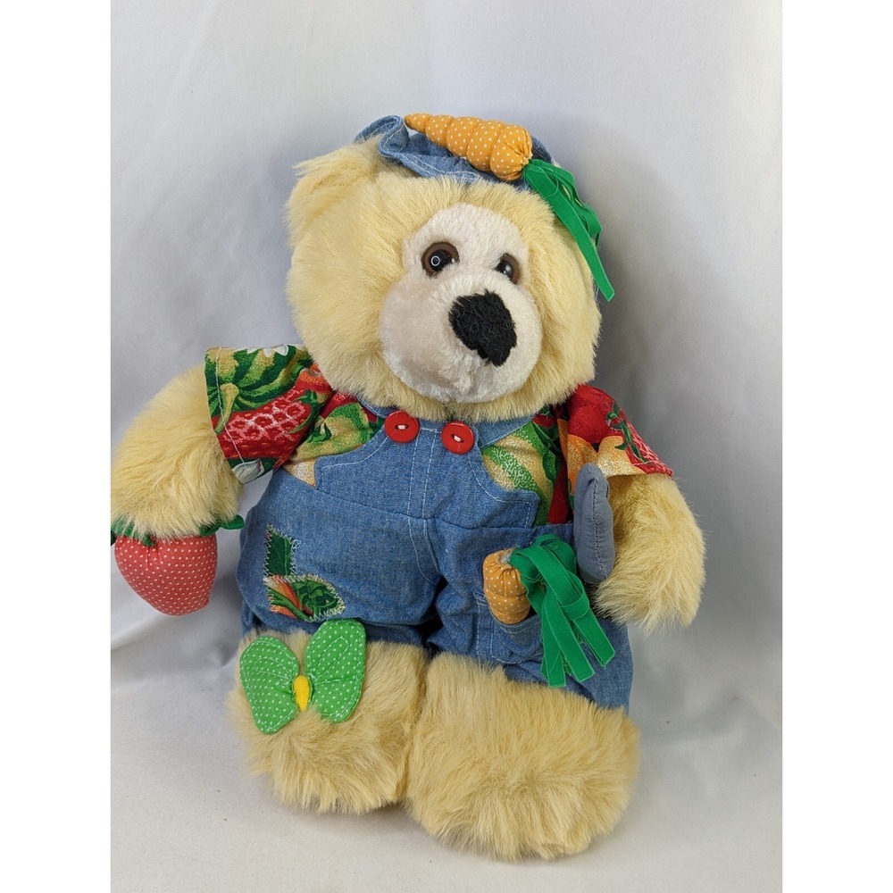 Joelson Bear‎ Plush 11 Inch Gardener Denim Outfit 1998 Stuffed Animal Toy